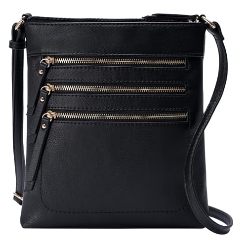 Solene Crossbody Bag Functional Multi Pocket Messenger Purse Top Zip Closure Shoulder Handbag With Adjustable Strap