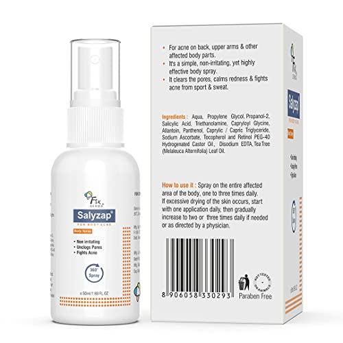 Fixderma 2% Salicylic Acid Salyzap Body Acne Spray For Acne on Back, Shoulders, Neck & Chest to improve Breakouts & Uneven skin texture for Women &... - Image 4