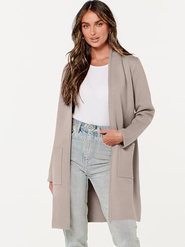 Image of ANRABESS Cardigan Sweater for Women Casual 2026 Fall Fashion Coat Long Sleeve Open Front Knit Coatigan Outwear