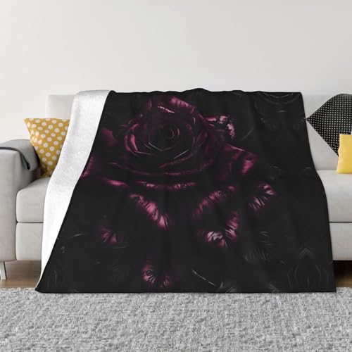 Couverture flanelle chaude et légère à imprimé rose gothique