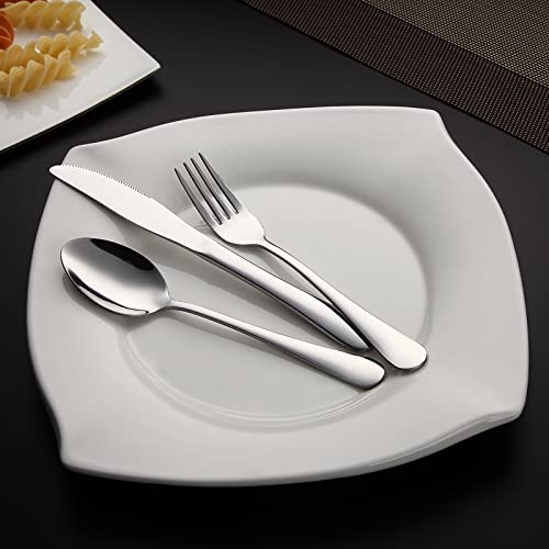 DEVICO-Portable-Utensils-Travel-Camping-Cutlery-Set-8-Piece-including-Knife-Fork-Spoon-Chopsticks-Cleaning-Brush-Straws-Portable-Case-Stainless-Steel-Flatware-set-Silver