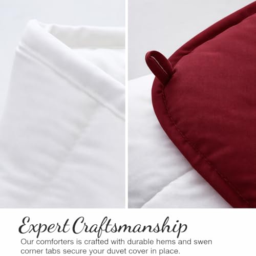 Image of Reversible AC Comforter King Bed 300 GSM,Soft Microfibre Quilt Blanket for Winter (102X108 inches, Burgundy & White)