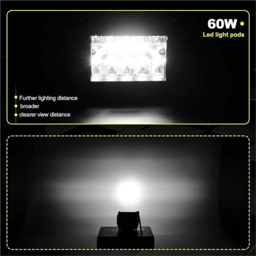 Phares avant barre lumineuse de travail LED 4 pouces tout-terrain 12-24V pour remorquage - 5