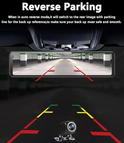 XRC TECH Câmera retrovisora com câmera veicular WiFi 4K de 11,26 polegadas, sem fio, carplay/Android