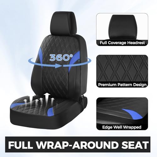 Image of FLORICH Car Seat Covers Full Set, Leather Seat Covers for Cars, Car Seat Protector Waterproof, Universal Automotive Seat Covers Breathable, Front and Rear Car Seat Cover Fit for Most Sedans SUV Truck