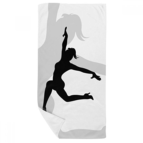 Serviette de bain silhouette danseuse 35x70cm multicolore en tissu doux