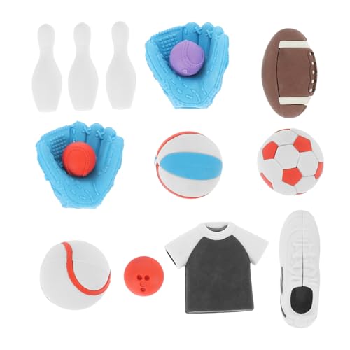 UPKOCH 50個入り サッカー バスケットボール型クリエイティブ消しゴム 子供向け 文房具ツール 誕生日パーティーや学校用 おもしろい スタイル指定不可