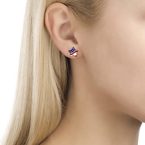 American Flag Earrings For Women Fourth Of July Patriotic Stud Earrings 925 Sterling Silver Usa Independence Day Patriots 4Th Of July Jewelry Gifts (Satr) #TOP4