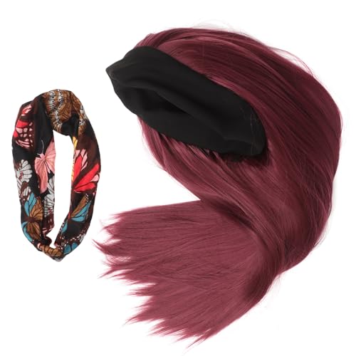 SWETRACE Postiche Naturelle avec Bandeau Marron en Soie Haute Température Confortable pour Femmes, Style Réaliste et Élégant, pour Fête Dansante et Cosplay