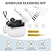 Airbrush Cleaning Kit Spray Wash Cleaning Pot Stabilizer Jar Bottles Holder with Cleaning Tools Needle Nozzle Brush
