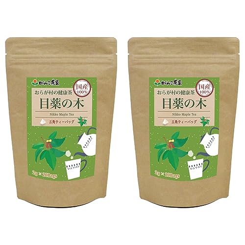 がんこ茶家 国産100% おらが村の健康茶 目薬の木茶 (2g×20包×2袋) 三角ティーバッグ