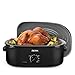 AROMA 18Qt. Roaster Oven with Self-Basting Lid, Fits 22-lb. Turkey, Adjustable Temperature Settings, Keep Warm Setting, Black (ART-718B)