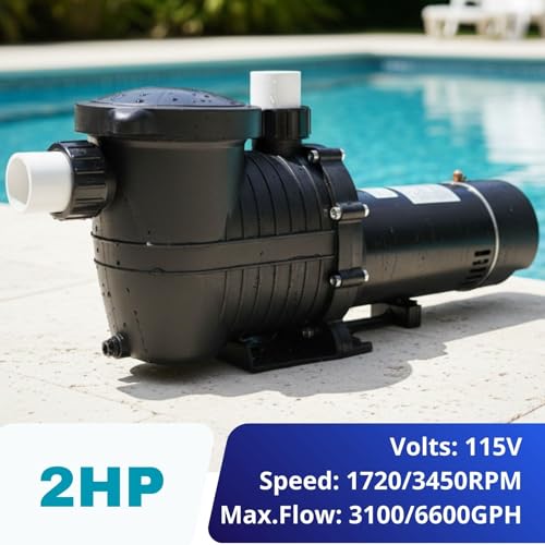 Image of LANCHEZ In /Above Ground Pool Pump, High Flow Self Primming Swimming Pool Pumps Above Ground, Charcoal black