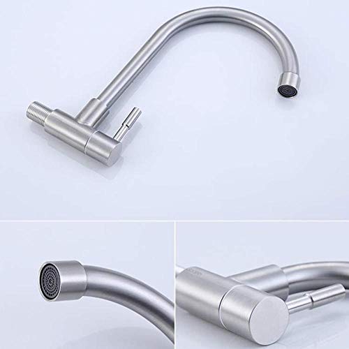 Robinet mural inox 304 eau froide pour évier de cuisine et buanderie