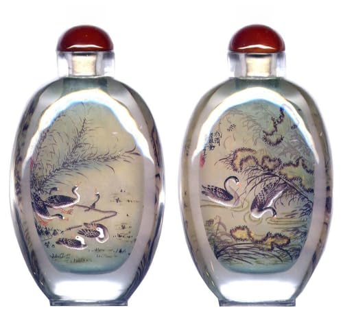 Chinese Collectibles / Chinese Inside Painted Snuff Bottle - Ducks