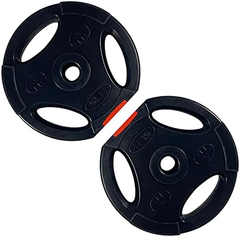 Miniatura 3 de BalanceFrom Placa de peso estándar de vinilo de 1 pulgada para entrenamiento de fuerza y levantamiento de pesas, par VNL-5P