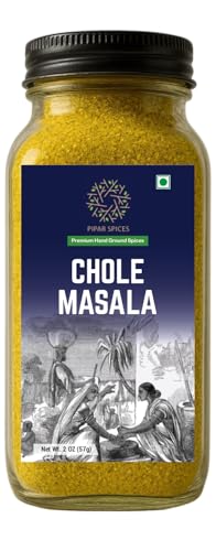Pipar Spices Chole/Chana Masala, 2 oz (57g) Glass Bottle | Hand-Stone Grounded Spices