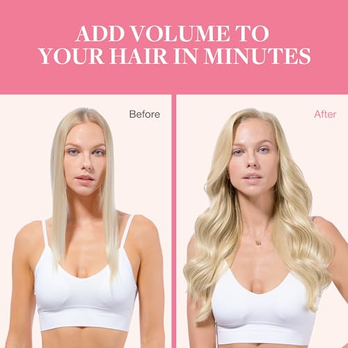 Image of GOO GOO Clip in Hair Extensions Real Human Hair, Remy Human Hair Extensions Clip ins for Women, Natural Human Hair, 14inch 130g 9Pcs, 60A Platinum Blonde