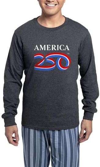 CafePress America250: White Vertical Logo Men's Dark Long Sleeve Pajamas