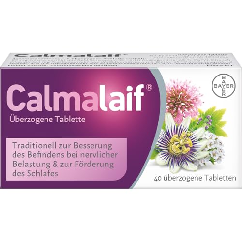 Calmalaif I pflanzliches Arzneimittel mit Extrakten aus 4 Heilpflanzen I bei Stressbeschwerden wie innerer Unruhe und Anspannung I 1 x 40 Tabletten