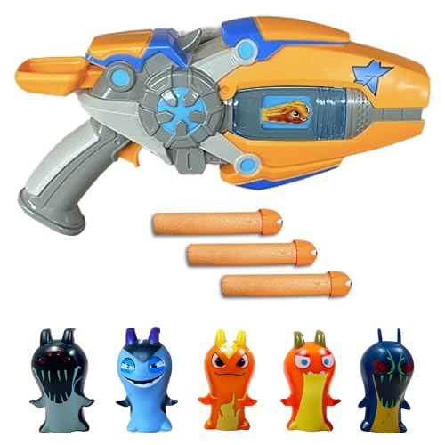 Slugterra Eli's Blaster & Mini Collectible Figurines Bundle, Set Includes 1 Blaster, 2-Pack Slug Characters & 3 Foam Slug Ammo, Toy for Kids & Teens