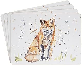The Leonardo Collection Set Of 4 Placemats Country Life Fox Cork Dining Table Place Mats By Jennifer Rose Gallery, White, 29cm x 22cm