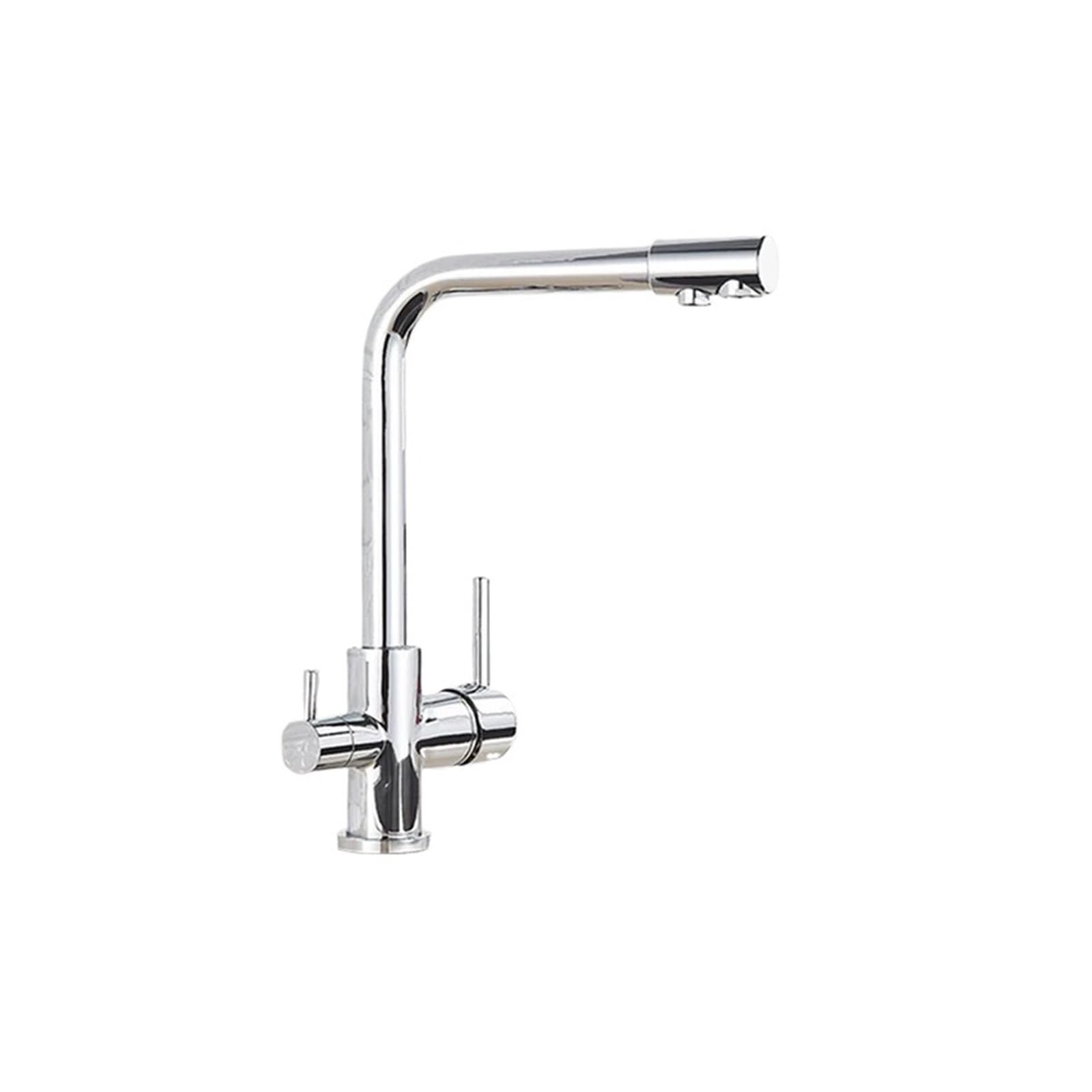 Purified Faucet Chrome Kitchen Faucets Dual Handle Kitchen Faucet Purification Water Drinking Water Tap Kitchen Mixer Tap(Chrome)