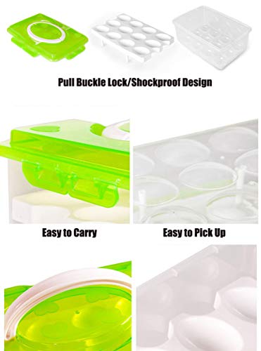 2 Tier Plastic Egg Container Holder,Clear Deviled Egg Tray With Lid Egg Carrier Box Holder For Refrigerator Freezer Storage #TOP4