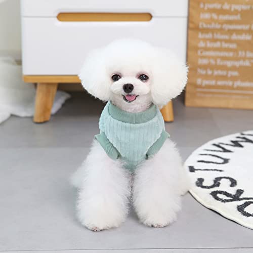 SMALLLEE_LUCKY_STORE Gerippter Fleece-Pullover für kleine Hunde, Katzen, Welpen, Yorkie, Chihuahua, warme Winterkleidung