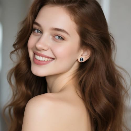 Tahitian Black Pearl Earrings with Daimond Stud Earrings Jewelry Gifts for Women2