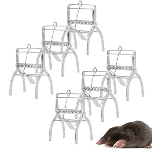 REPELEM Claw Mole Trap Reusable Mole Traps, Rust-Free Garden Protection Humane Vole & Mole Killer, Powerful Mole Deterrent | Large, Pack of 6 option