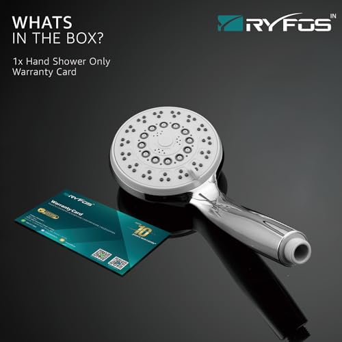 Image of India's 1st Lifetime Support Brand, R3005HS, ABS, 4-INCH, Hand Shower | 5-Function Handheld Shower For Bath | Handshower for bathroom | Upto 80% Water Saving With Mist Mode | Chrome Finish
