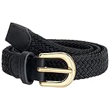 [e-mode life] ベルト レディース カジュアル ゴムベルト 大きいサイズ 学生服 レディース メッシュベルト ゴム ベルト belt ブラック