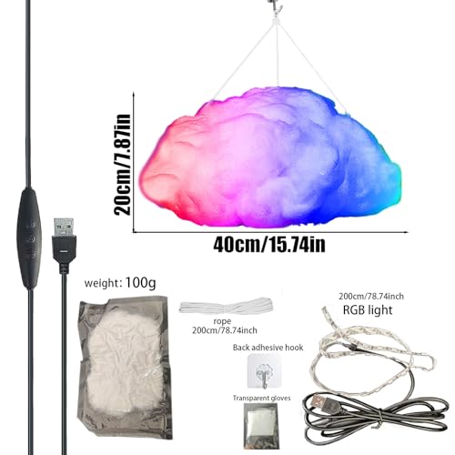 Luz Nube iluminación 3D RGB lámpara LED de pared decorativa para dormitorio y hogar 6