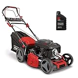 Scheppach Benzin Rasenmäher MS200-51VS | 51cm Schnittbreite | Variable Motorgeschwindigkeit | 65L Fangbox | Höhenverstellung 7 Stufen | Seitenauswurf & Reinigungsfunktion | inkl. Motoröl
