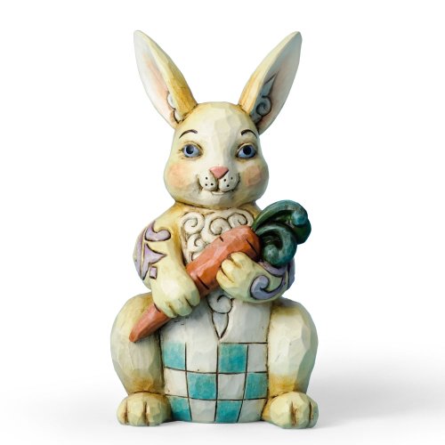 Enesco Jim Shore Heartwood Creek Pint Sized Bunny with Carrot Figurine, 5.25-Inch