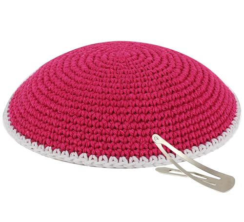 Zion Judaica Bulk Knitted Kippahs 16cm Quality Knit Handmade Kippots Cotton Yarmulkes 6.3"
