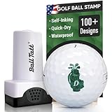 Ball Tatt – Personalized Golf Ball Stamp - Self-Inking Quick-Dry Letter Monogram Stamper, Permanent Waterproof Ball Marking Tool, Reusable No Refills - Ideal Gift for Golfers, Dads - (D Golf Bag)