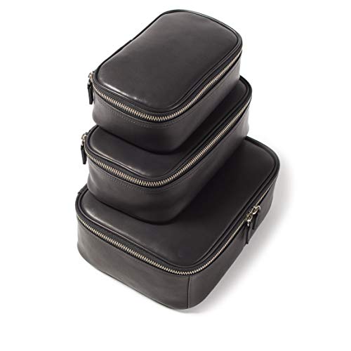 Leatherology Black Oil Nested Tech Bag Organizer Trio