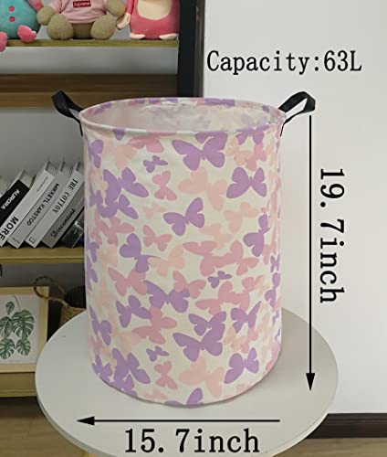 Acmuuni Butterfly Storage Basket Canvas Laundry Basket Foldable Waterproof Large Storage Baskets For Kids Boys And Girls, Office, Bedroom, Clothes,Toys #TOP1