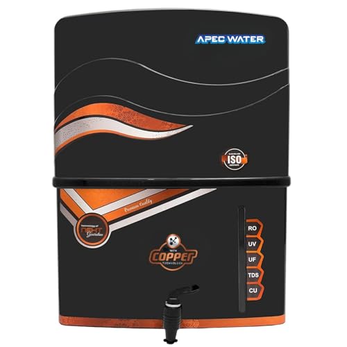 Image of Apec Water Copper RO Water Purifier |12 Liter Storage | RO+CU+UV+UF+TDS+PF | Best Water Filter for Home Drinking (Made In India) Black