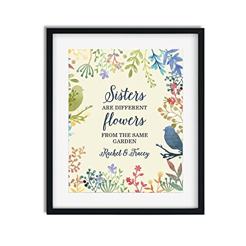Personalized Sister Are Different Flowers from the Same Garden Wall Art | Sister Decor | Girl Room | Big Sister Gift | Girls Room Sign | Girl Bathroom | Sister Sign | Sister Gift | Sister Room Decor