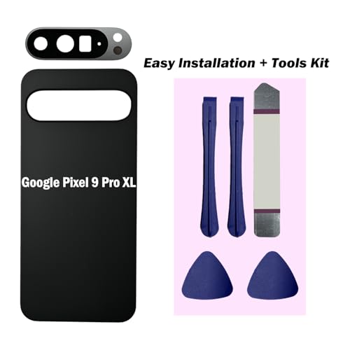Image of for Pixel 9 Pro XL Back Glass Replacement with Rear Camera Lens for Google Pixel 9 Pro XL 5G Back Cover Glass Housing Door + Pre-Install Tapes + Tools(Not Suitable for Pixel 9 /9 Pro) (Obsidian)