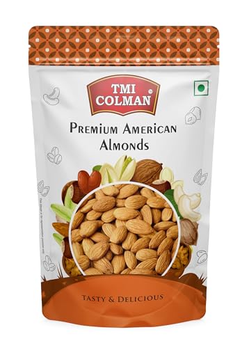 Image of TMI Colman California Almonds Premium | Badam Dry Fruit | Crunchy & Nutritious Snack | Rich in Protein, Fiber & Healthy Fats | No Added Preservatives | Vegetarian | 100g