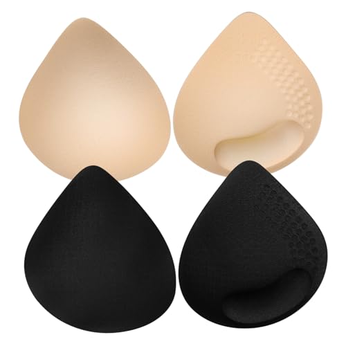 CONGARTENO 2 pares Almohadillas para Sujetador de Mujer Rellenos Extraíbles de Masajeadoras Color y Negro con Algodón Xl para Deporte Vestidos y Bodas