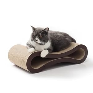Paws NEST Scratch Lounge for Cats, 21.6 Inch Cat Lounger Scratcher, Infinity Cat Scratcher, Reversible, Non-Toxic & Durable, Includes Premium Organic Catnip