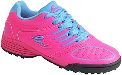 Eletto Kids Mondo Turf Jr Soccer Shoes (2 US Little Kid, Neon Pink/Neon Blue)