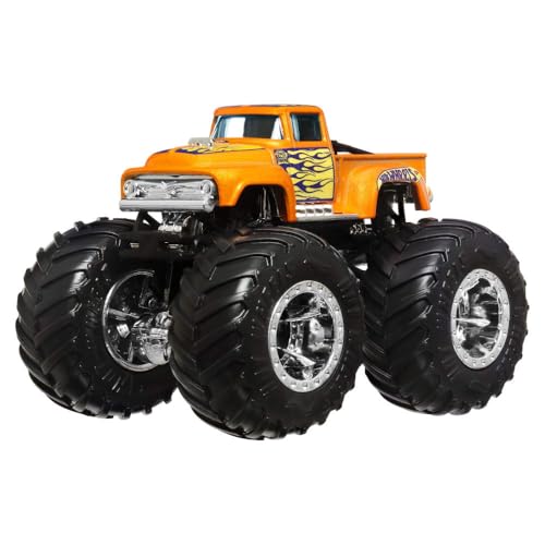 Image of Hot Wheels Monster Trucks 4-Pack, Set of 4 1:64 Scale Toy Vehicles with Giant Wheels (Styles May Vary)