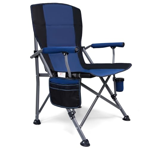 Image of MENOLY Heated Camping Chair, Portable Heated Folding Chair, Heated Seat and Back Chair with Cup Holder, 4 Large Pockets for Outdoor Activities, 3 Heat Levels, Supports 300lbs, Battery NOT Include