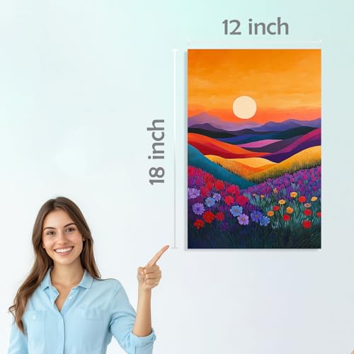 Image of SiddArtify Floral Landscape Wall Art Prints Set - Colorful Flower Poster Decor for Living Room Bedroom Office - 12x18 inch Board Pack of 6